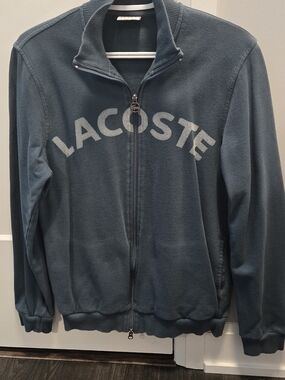 Lacoste Zip-Front Sweatshirt in Slate Blue
